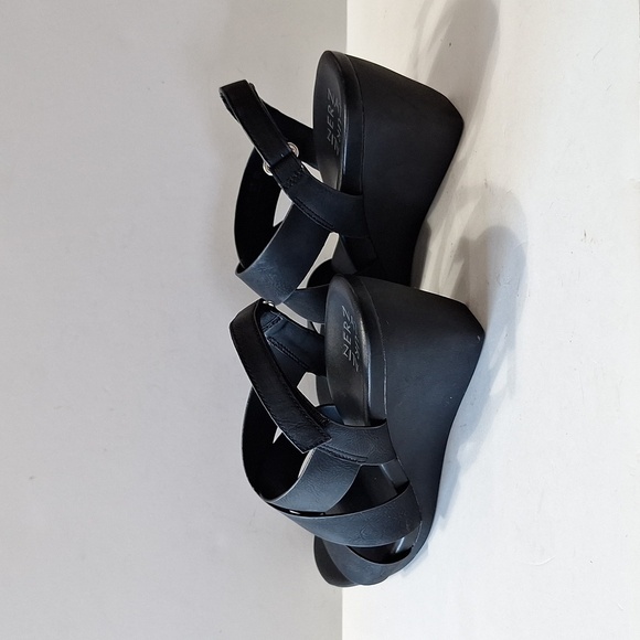 Naturalizer (NEW) Black Palmer Wedge Comfort Strappy Platform Sandal Size 9.5 - Picture 8 of 14